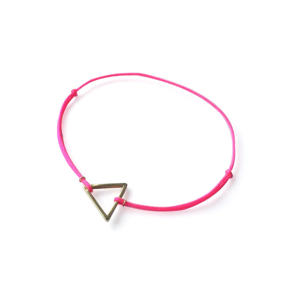 Triangle Brass Bracelet | Hot Pink
