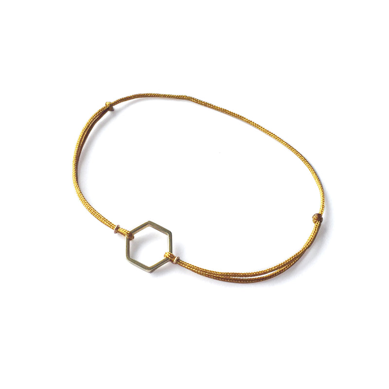 Hexagon Brass Bracelet | Tan