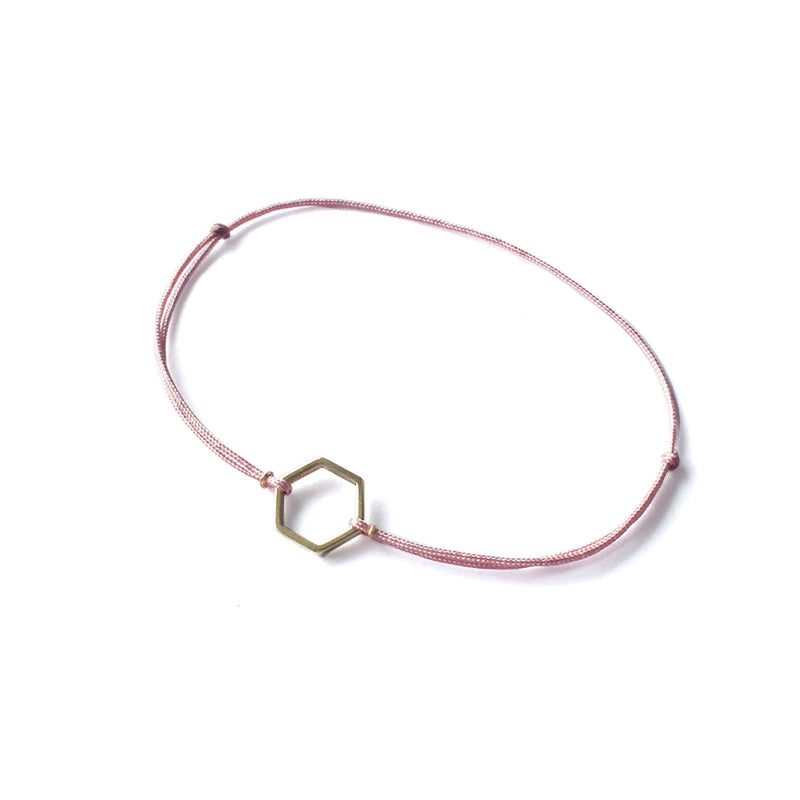 Hexagon Brass Bracelet | Pink