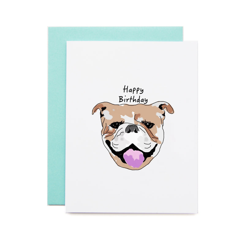 Bulldog Happy Birthday Card