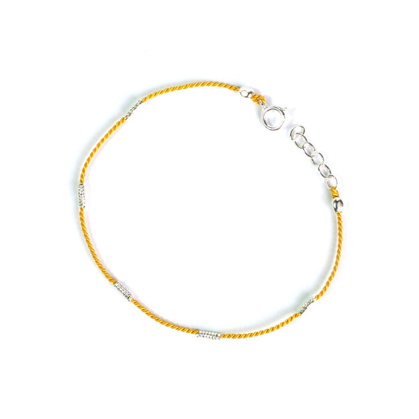 Wrapped Wire Silk Bracelet | Yellow, Silver