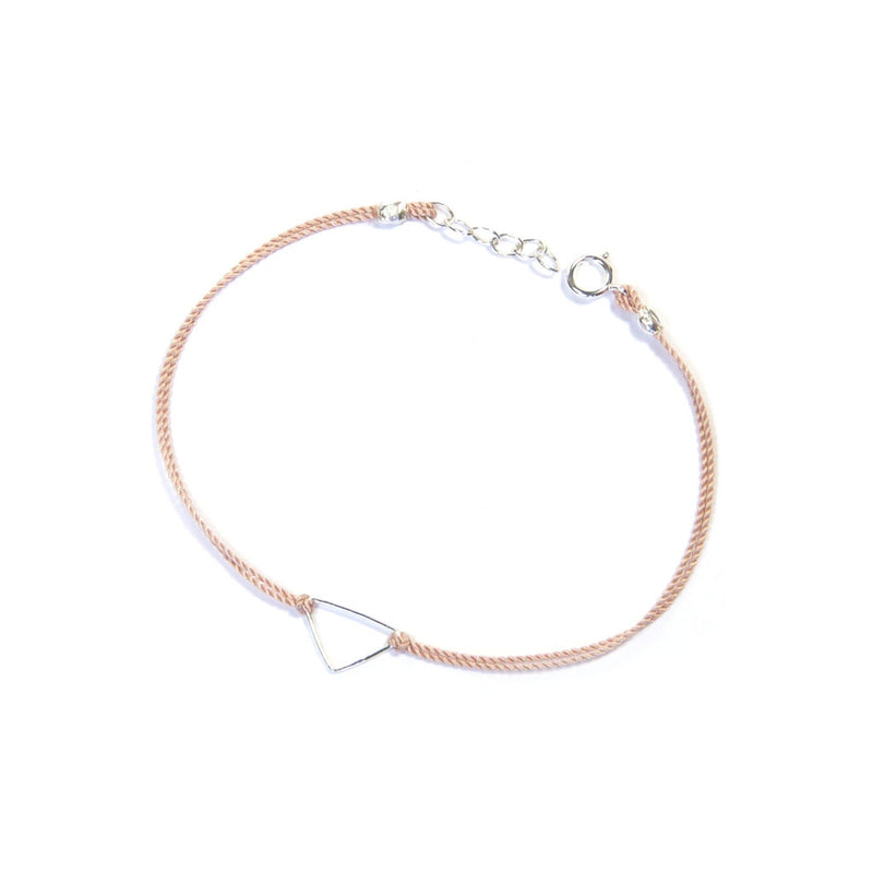 Silk Triangle Bracelet | Pink, Silver