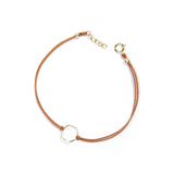 Silk Hexagon Bracelet | Tan, Gold